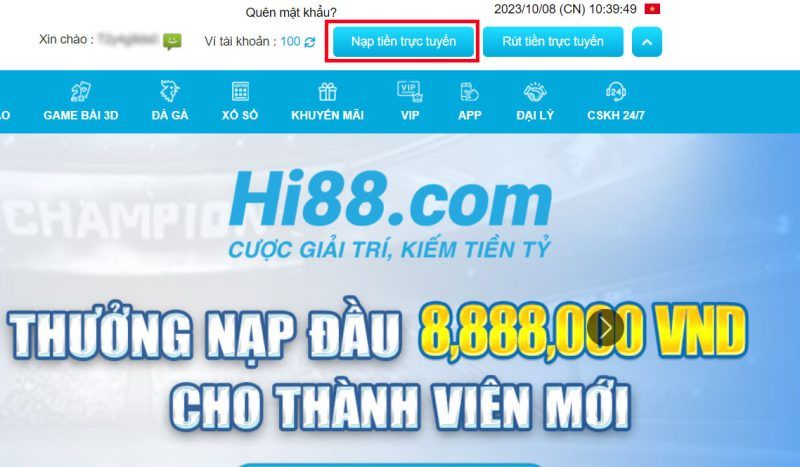 Hướng Dẫn Nạp Tiền Hi88 Đơn Giản Và Nhanh Nhất 4 Hướng dẫn rút tiền Hi88